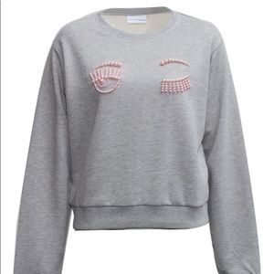 Chiara Ferragni Flirting Eyes Pearl Sweatshirt
